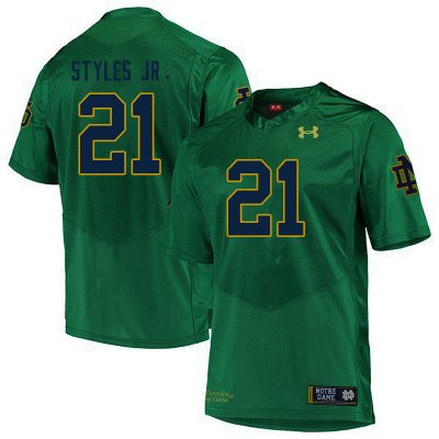 Notre Dame Fighting Irish Men's Lorenzo Styles Jr. #21 Green Under Armour Authentic Stitched College NCAA Football Jersey WKP8899TG